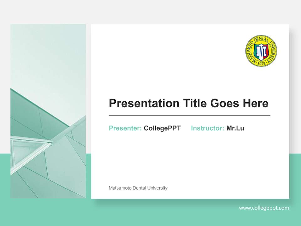 Matsumoto Dental University General Purpose PPT Template4:3 ratio PPT effect preview image6