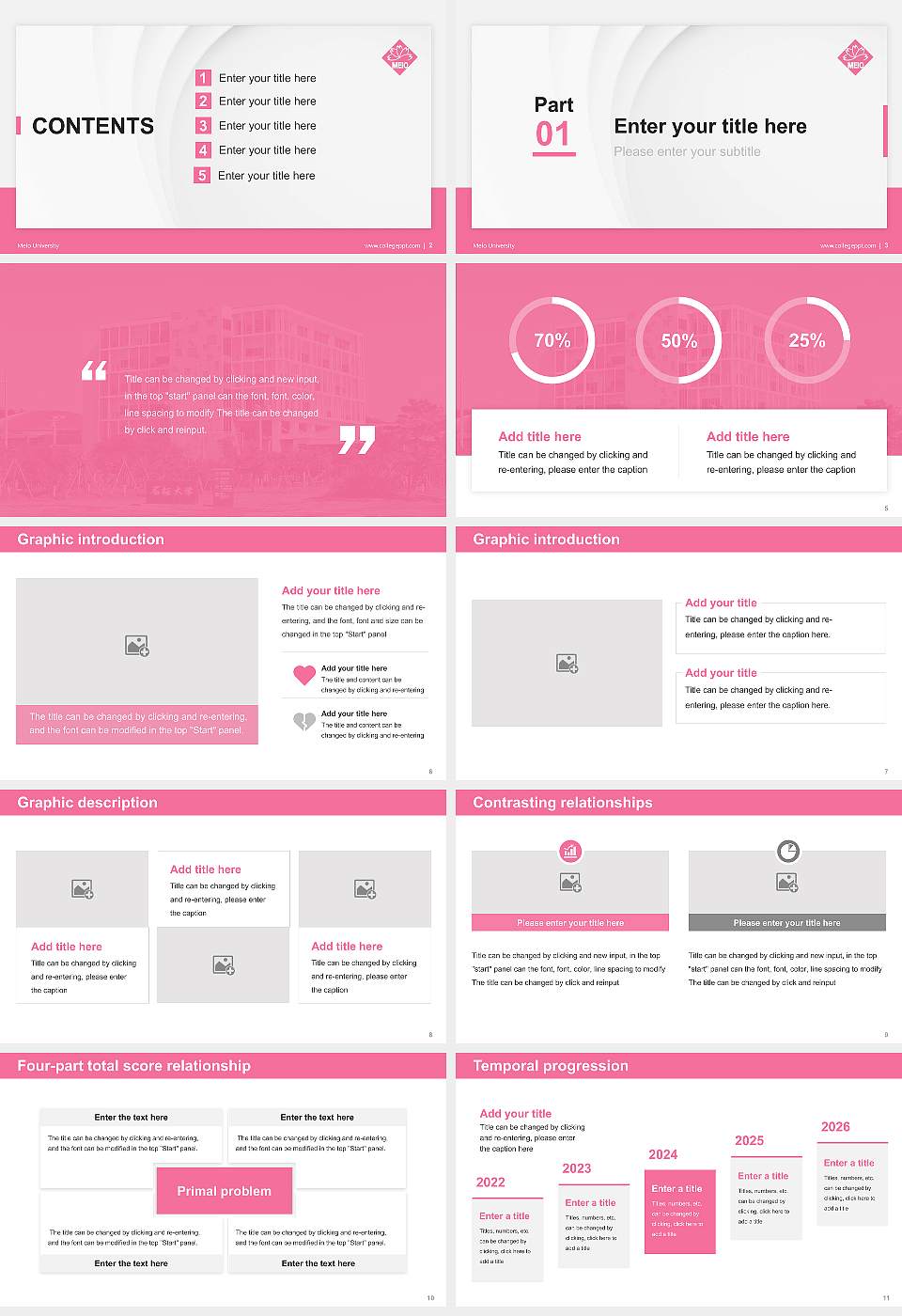 Meio University Thesis Proposal/Graduation Defense PPT Template16:9 ratio PPT effect preview image2