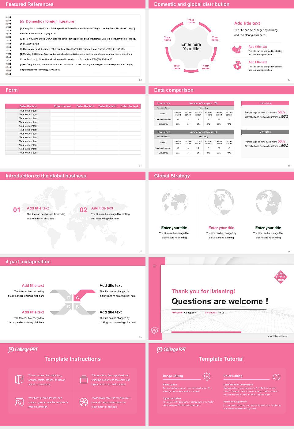 Meio University Thesis Proposal/Graduation Defense PPT Template16:9 ratio PPT effect preview image4