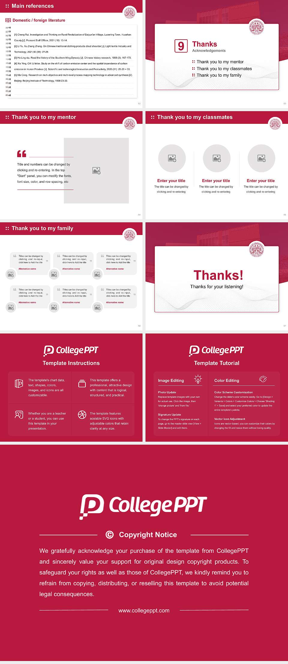 Meijo University Graduation Thesis Defense PPT Template4:3 ratio PPT effect preview image7