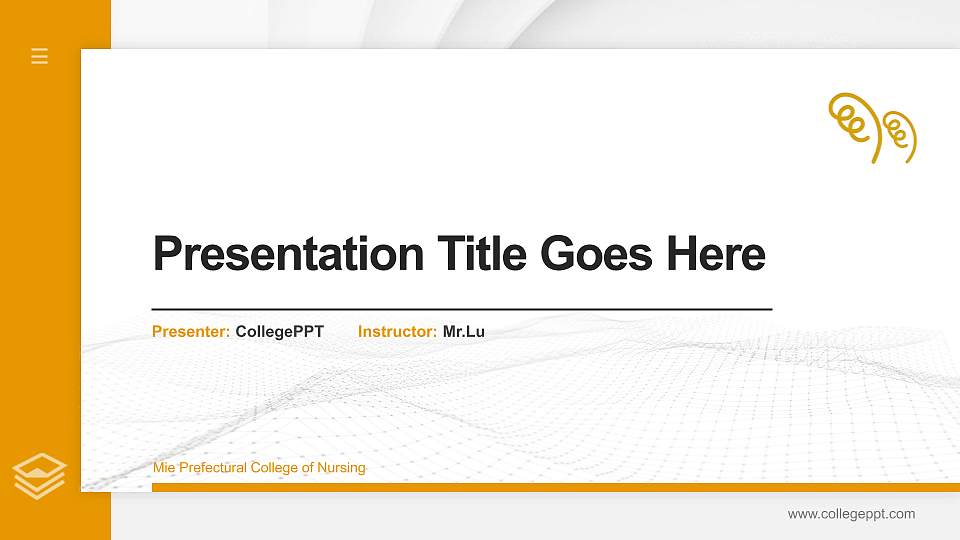 Mie Prefectural College of Nursing Thesis Proposal/Graduation Defense PPT Template16:9 ratio PPT effect preview image