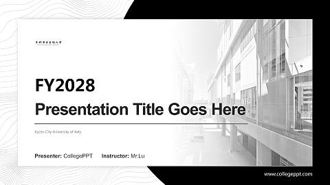 Kyoto City University of Arts Academic Presentation/Research Findings Report PPT Template