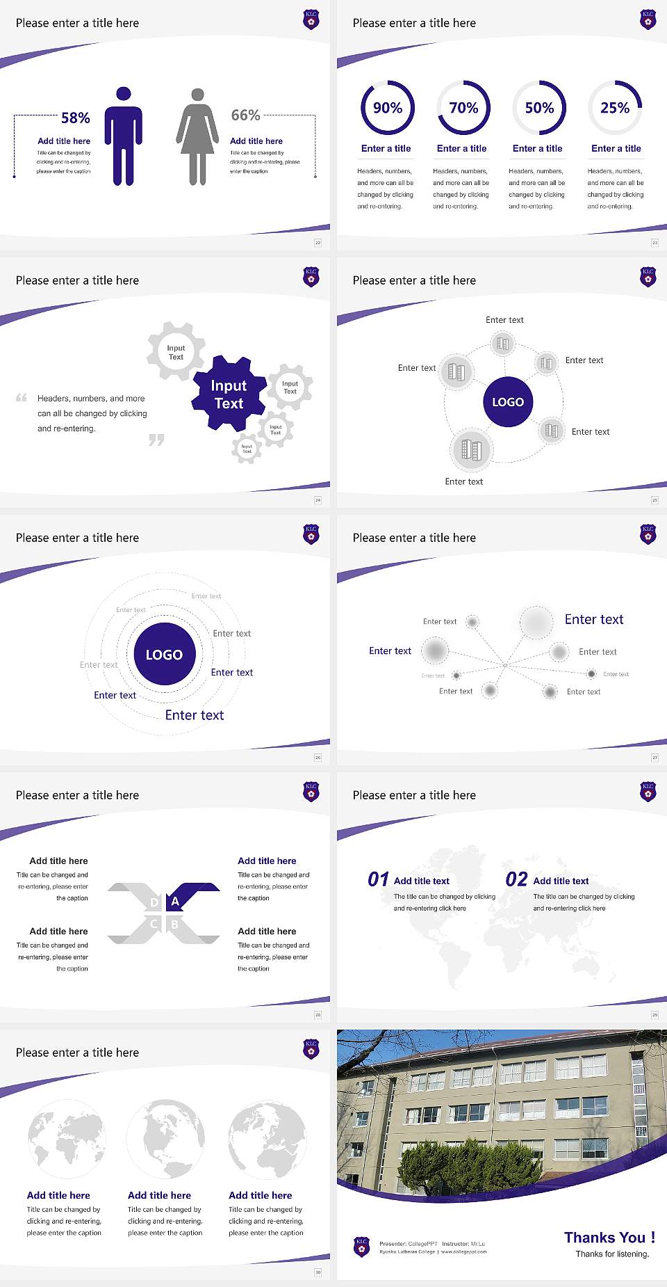 Kyushu Lutheran College Course/Courseware Creation PPT Template4:3 ratio PPT effect preview image4