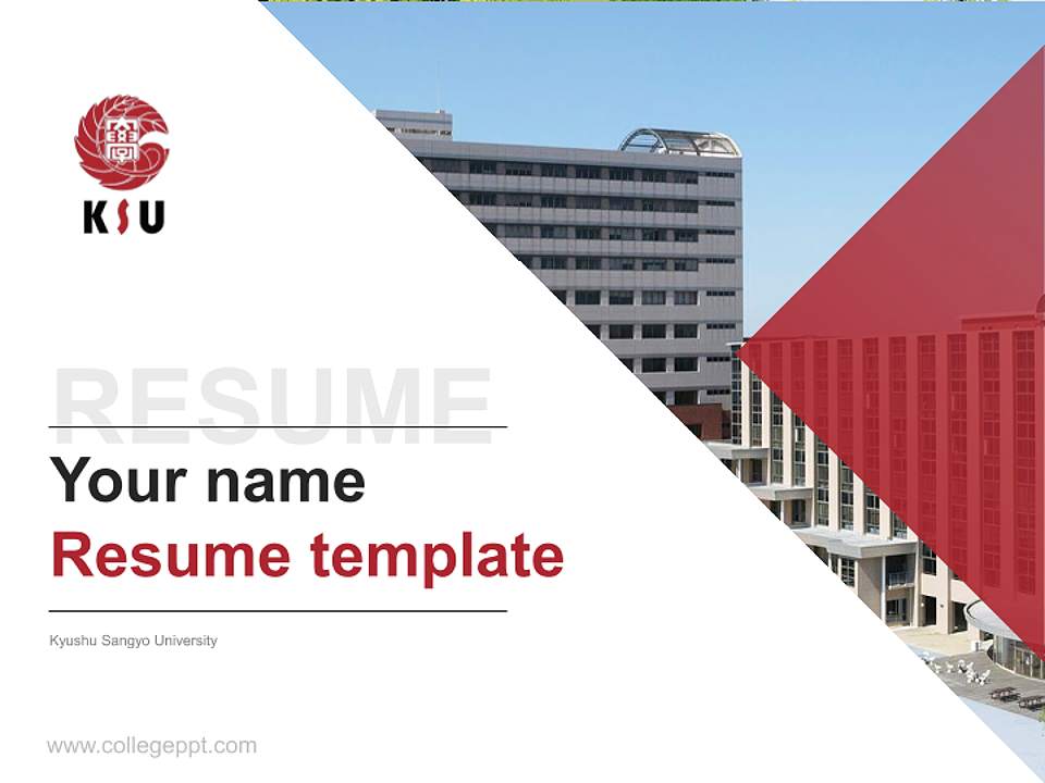 Kyushu Sangyo University Resume PPT Template4:3 ratio PPT effect preview image5