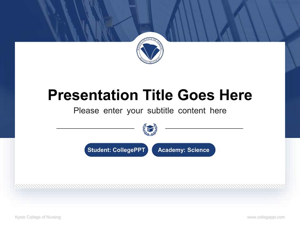 Kyoto College of Nursing National Scholarship Defense PPT Template4:3 ratio PPT effect preview image4
