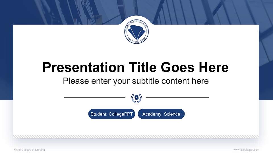 Kyoto College of Nursing National Scholarship Defense PPT Template16:9 ratio PPT effect preview image