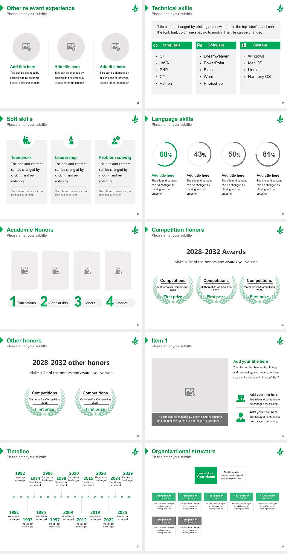 Kyoei University Resume PPT Template4:3 ratio PPT effect preview image3