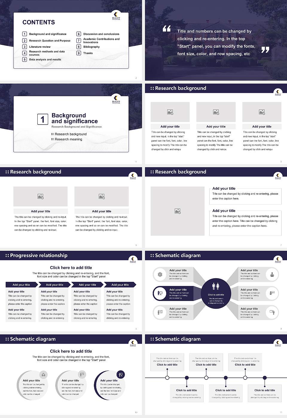 Kumamoto University Graduation Thesis Defense PPT Template16:9 ratio PPT effect preview image2