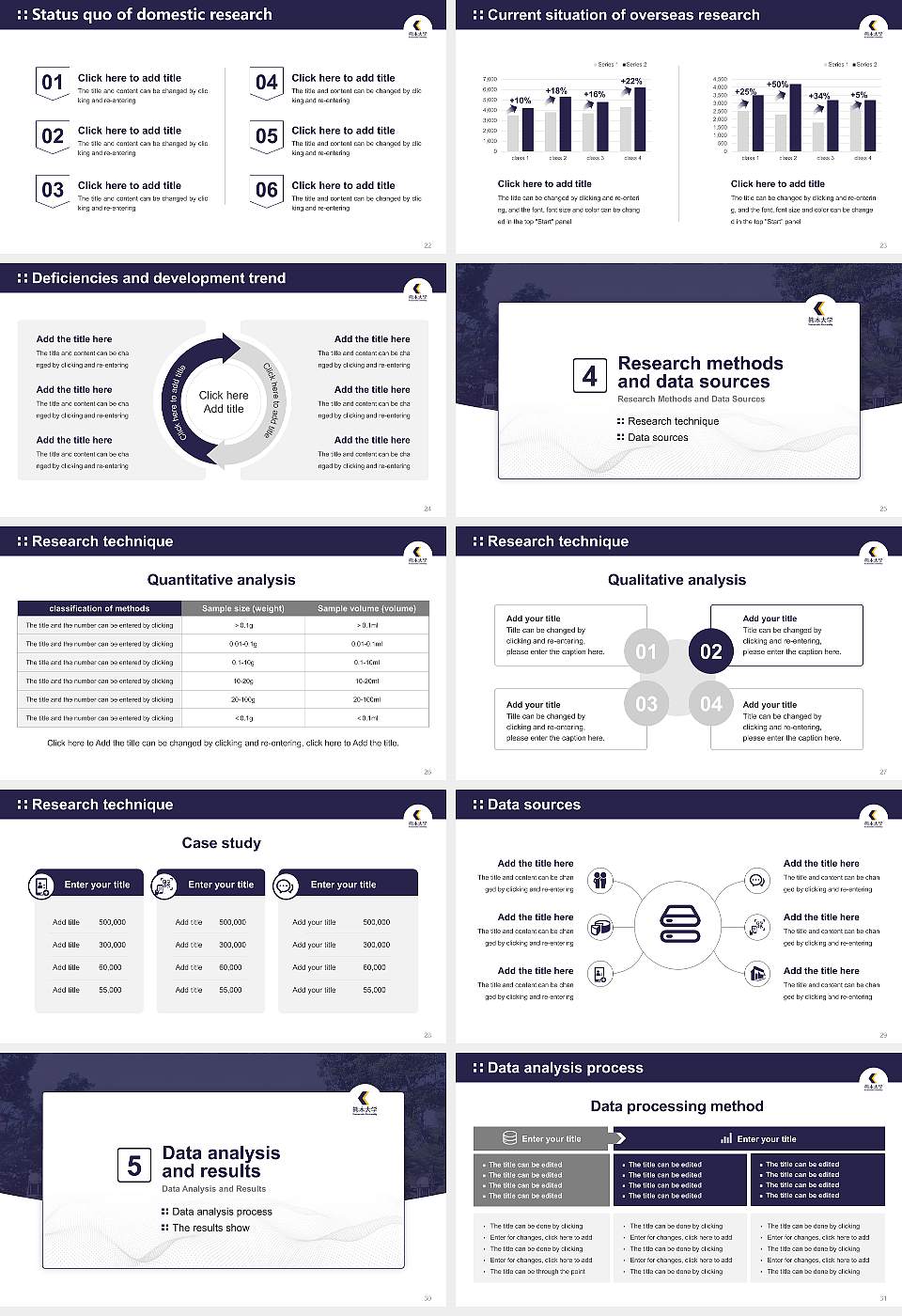 Kumamoto University Graduation Thesis Defense PPT Template16:9 ratio PPT effect preview image4