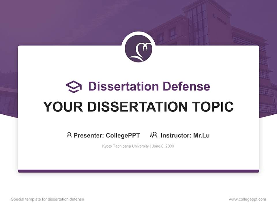 Kyoto Tachibana University Graduation Thesis Defense PPT Template4:3 ratio PPT effect preview image7