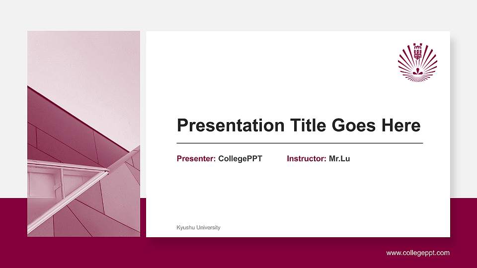 Kyushu University General Purpose PPT Template16:9 ratio PPT effect preview image1
