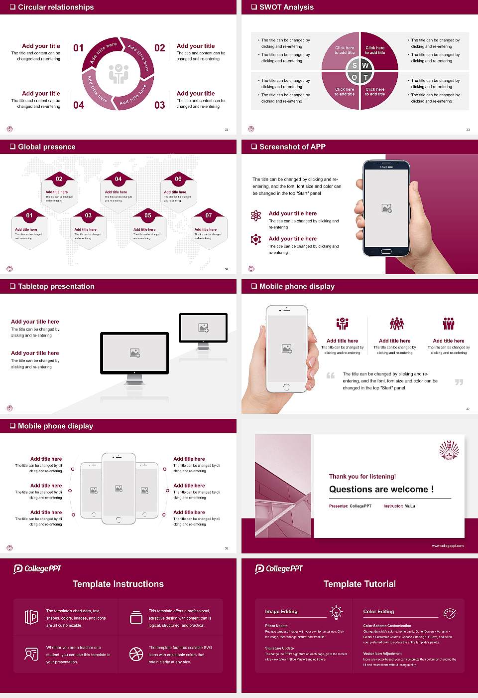 Kyushu University General Purpose PPT Template16:9 ratio PPT effect preview image5