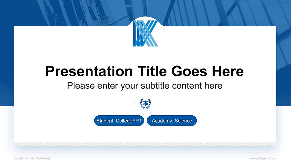 Kyushu Kyoritsu University National Scholarship Defense PPT Template16:9 ratio PPT effect preview image