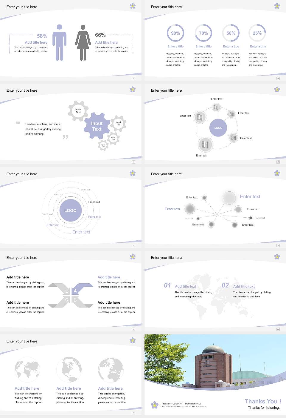 Kushiro Public University of Economics Course/Courseware Creation PPT Template16:9 ratio PPT effect preview image4