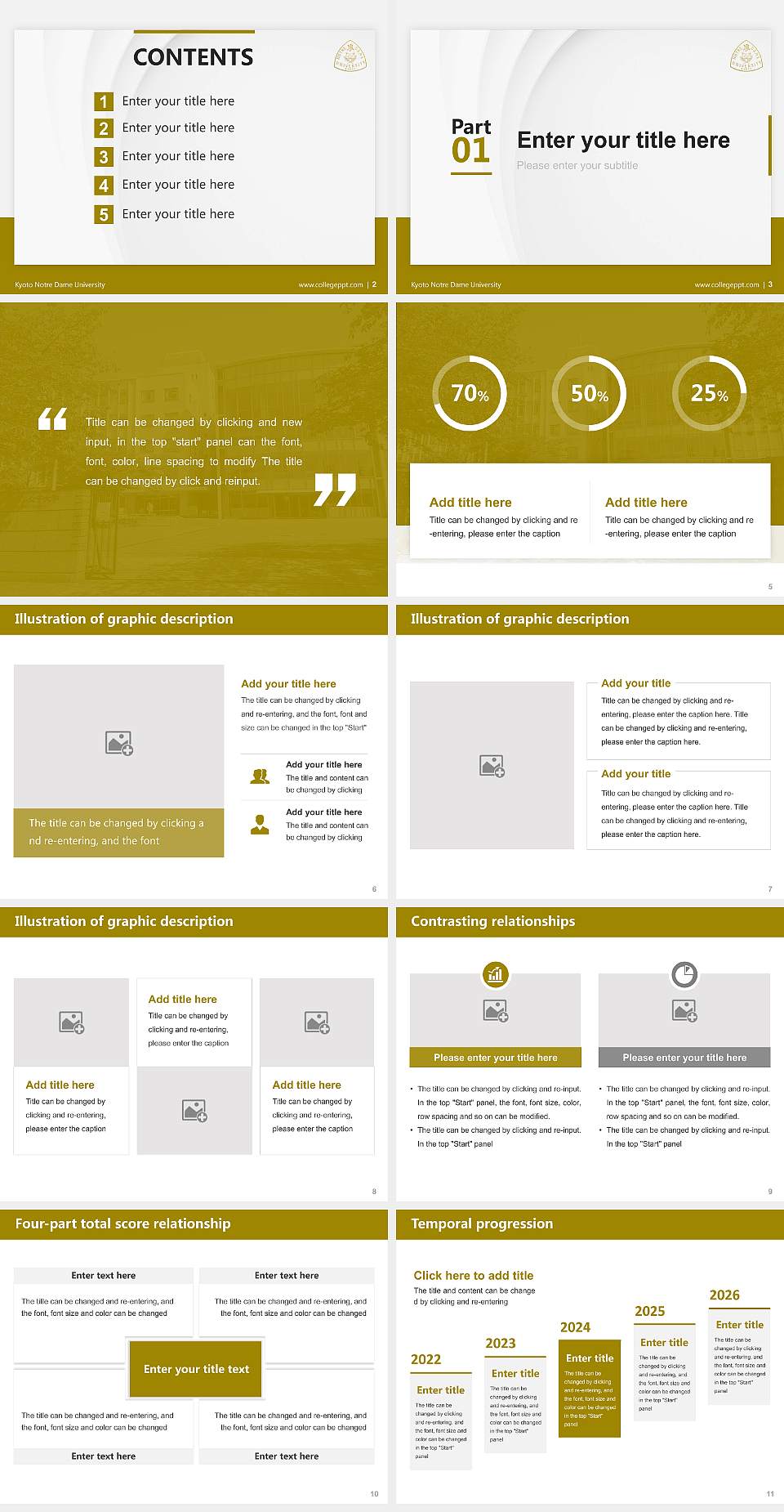 Kyoto Notre Dame University Thesis Proposal/Graduation Defense PPT Template4:3 ratio PPT effect preview image2