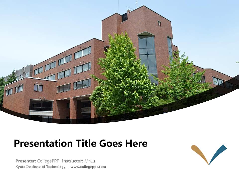 Kyoto Institute of Technology Course/Courseware Creation PPT Template4:3 ratio PPT effect preview image5