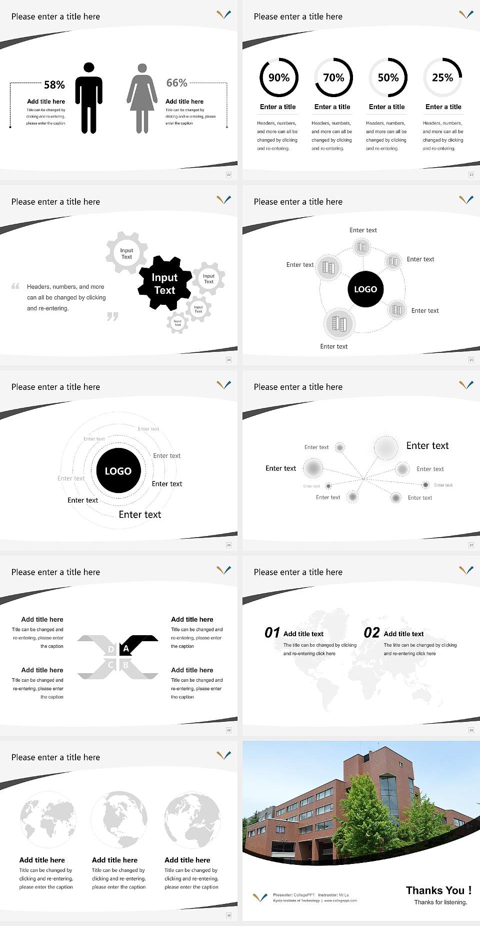 Kyoto Institute of Technology Course/Courseware Creation PPT Template4:3 ratio PPT effect preview image4