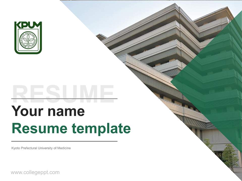Kyoto Prefectural University of Medicine Resume PPT Template4:3 ratio PPT effect preview image5