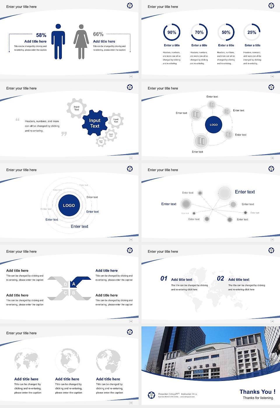 Kyoritsu Women’s University Course/Courseware Creation PPT Template16:9 ratio PPT effect preview image4