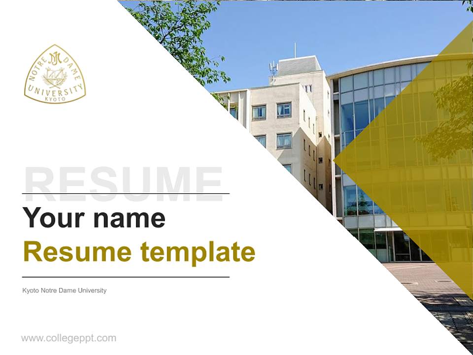 Kyoto Notre Dame University Resume PPT Template4:3 ratio PPT effect preview image5