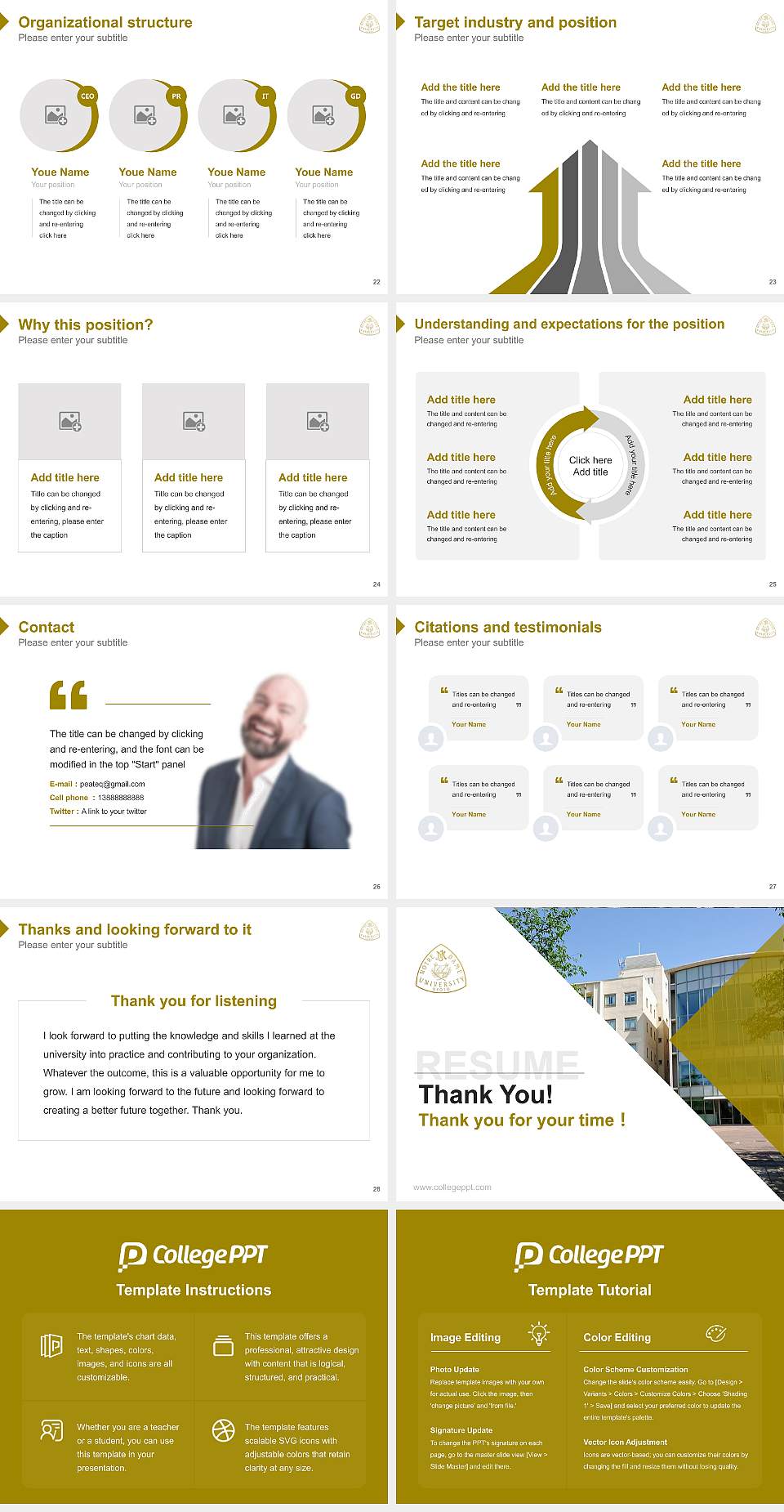 Kyoto Notre Dame University Resume PPT Template4:3 ratio PPT effect preview image4
