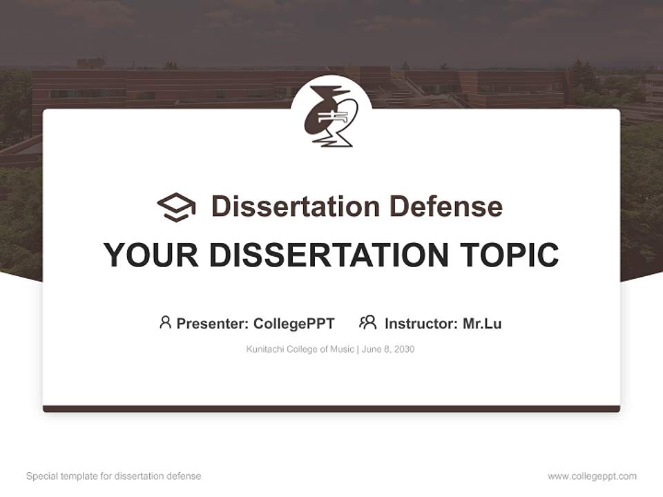 Kunitachi College of Music Graduation Thesis Defense PPT Template4:3 ratio PPT effect preview image7