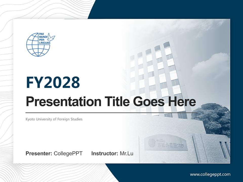 Kyoto University of Foreign Studies Academic Presentation/Research Findings Report PPT Template4:3 ratio PPT effect preview image5