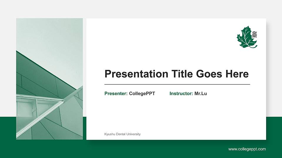 Kyushu Dental University General Purpose PPT Template16:9 ratio PPT effect preview image