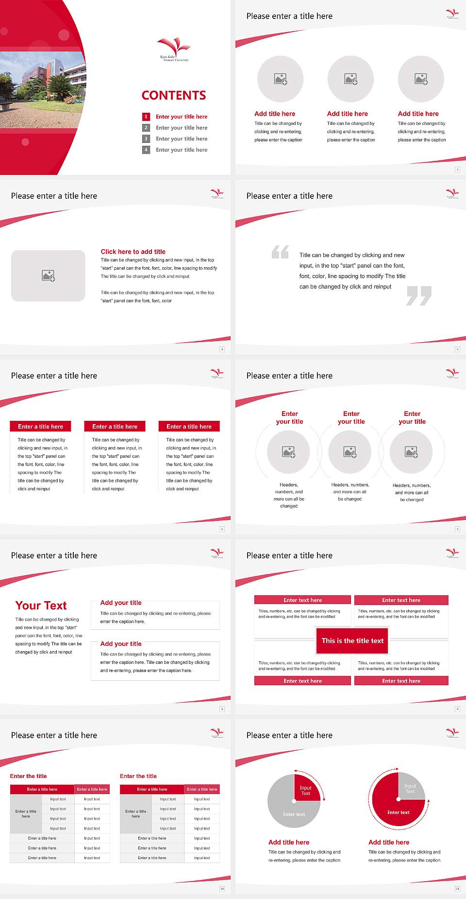 Kyoto Koka Women’s University Course/Courseware Creation PPT Template4:3 ratio PPT effect preview image2