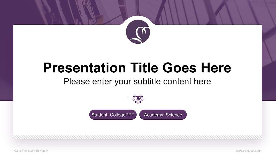 Kyoto Tachibana University National Scholarship Defense PPT Template16:9 ratio PPT effect preview image