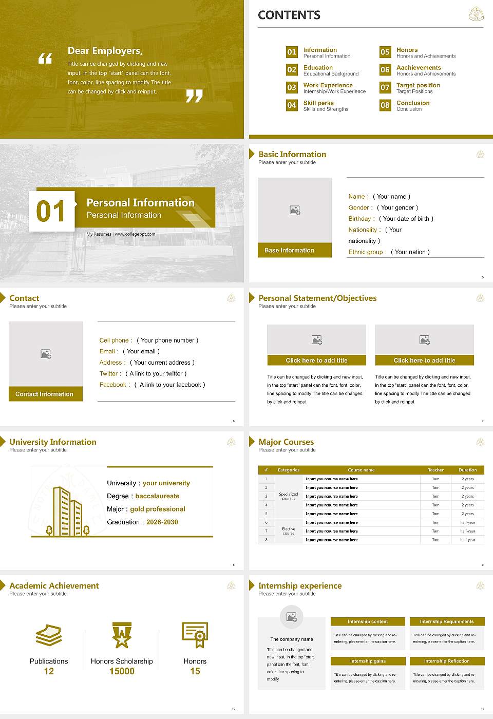 Kyoto Notre Dame University Resume PPT Template16:9 ratio PPT effect preview image2