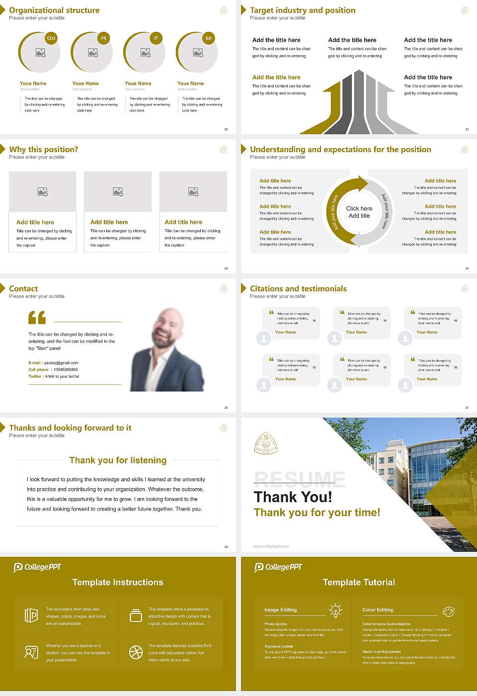 Kyoto Notre Dame University Resume PPT Template16:9 ratio PPT effect preview image4