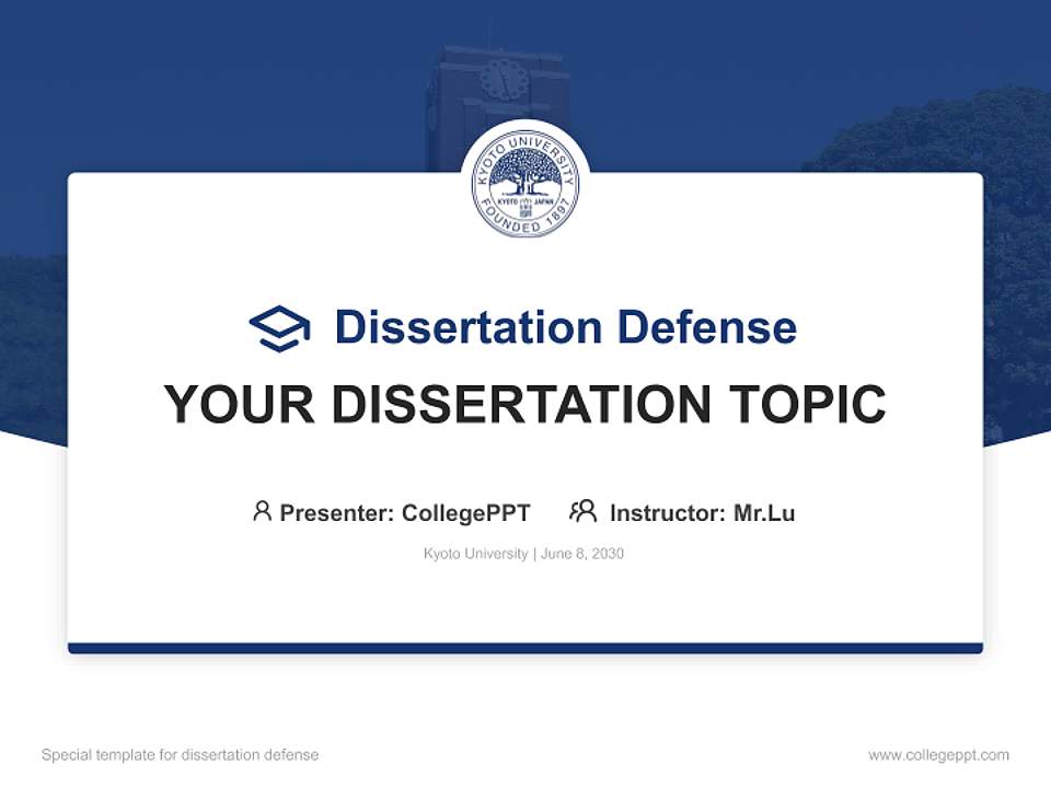 Kyoto University Graduation Thesis Defense PPT Template4:3 ratio PPT effect preview image7