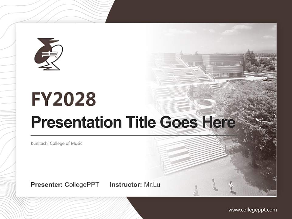 Kunitachi College of Music Academic Presentation/Research Findings Report PPT Template4:3 ratio PPT effect preview image5