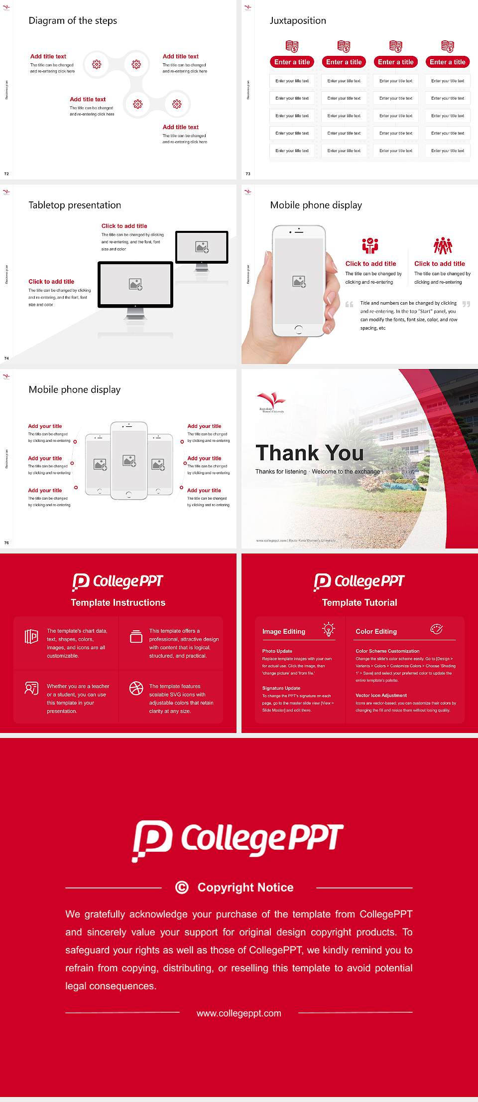 Kyoto Koka Women’s University Competition/Entrepreneurship Contest PPT Template4:3 ratio PPT effect preview image9