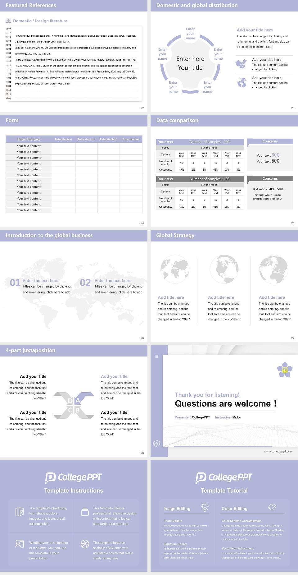 Kushiro Public University of Economics Thesis Proposal/Graduation Defense PPT Template4:3 ratio PPT effect preview image4