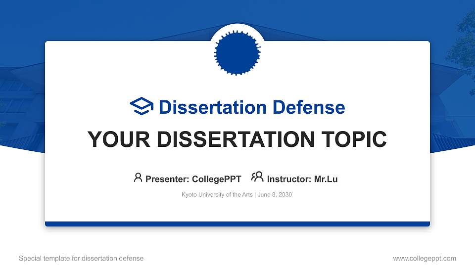 Kyoto University of the Arts Graduation Thesis Defense PPT Template16:9 ratio PPT effect preview image