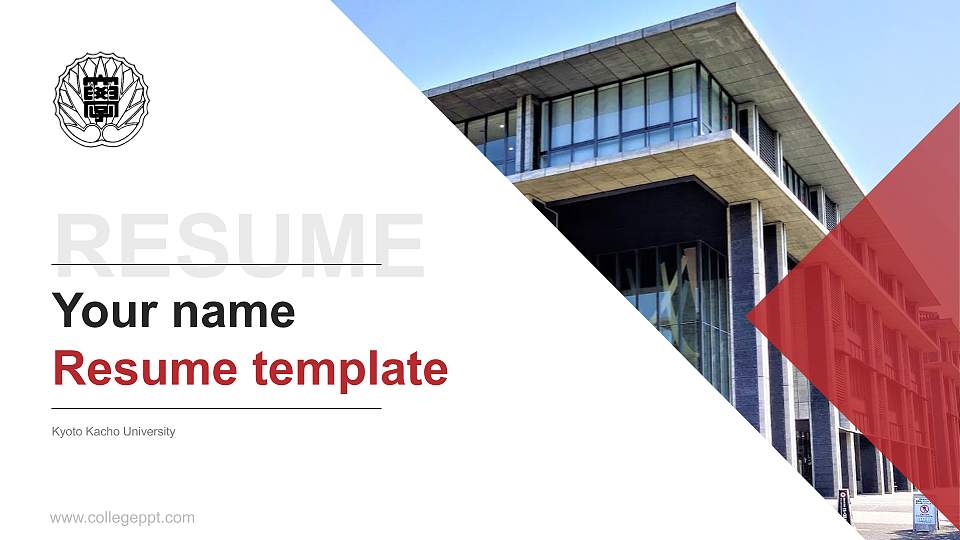 Kyoto Kacho University Resume PPT Template16:9 ratio PPT effect preview image
