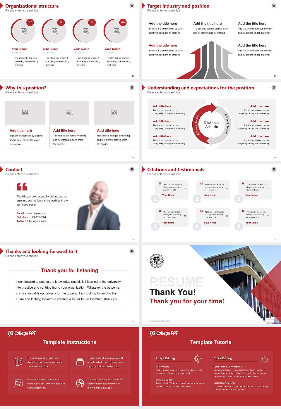 Kyoto Kacho University Resume PPT Template16:9 ratio PPT effect preview image4