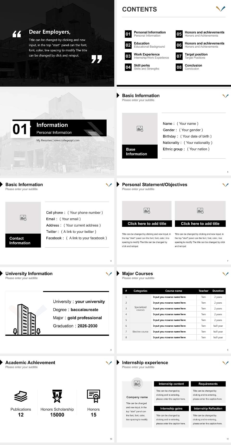 Kyoto Institute of Technology Resume PPT Template4:3 ratio PPT effect preview image2