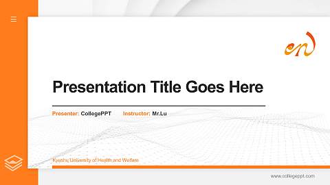 Kyushu University of Health and Welfare Thesis Proposal/Graduation Defense PPT Template