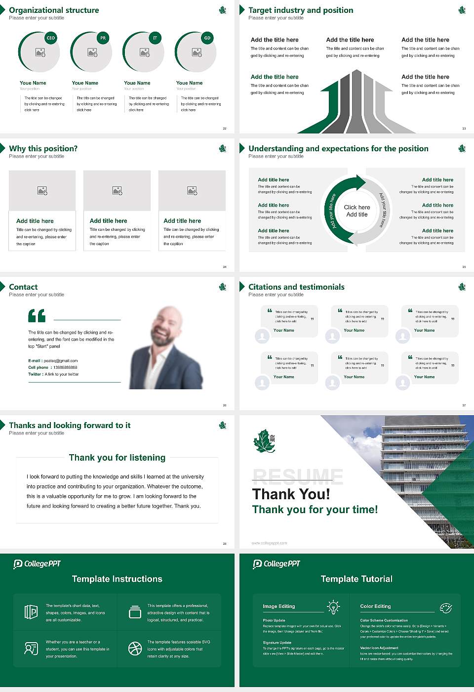 Kyushu Dental University Resume PPT Template16:9 ratio PPT effect preview image4