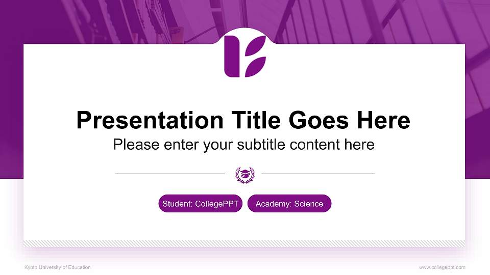 Kyoto University of Education National Scholarship Defense PPT Template16:9 ratio PPT effect preview image