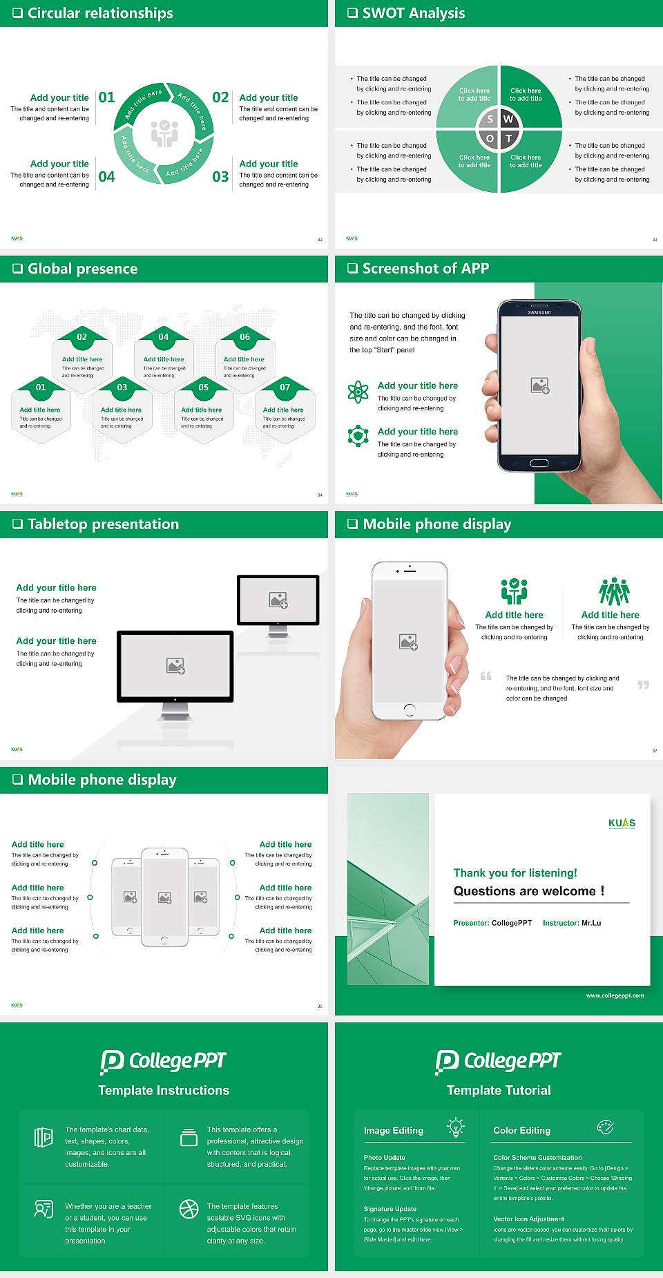 Kyoto University of Advanced Science General Purpose PPT Template4:3 ratio PPT effect preview image5