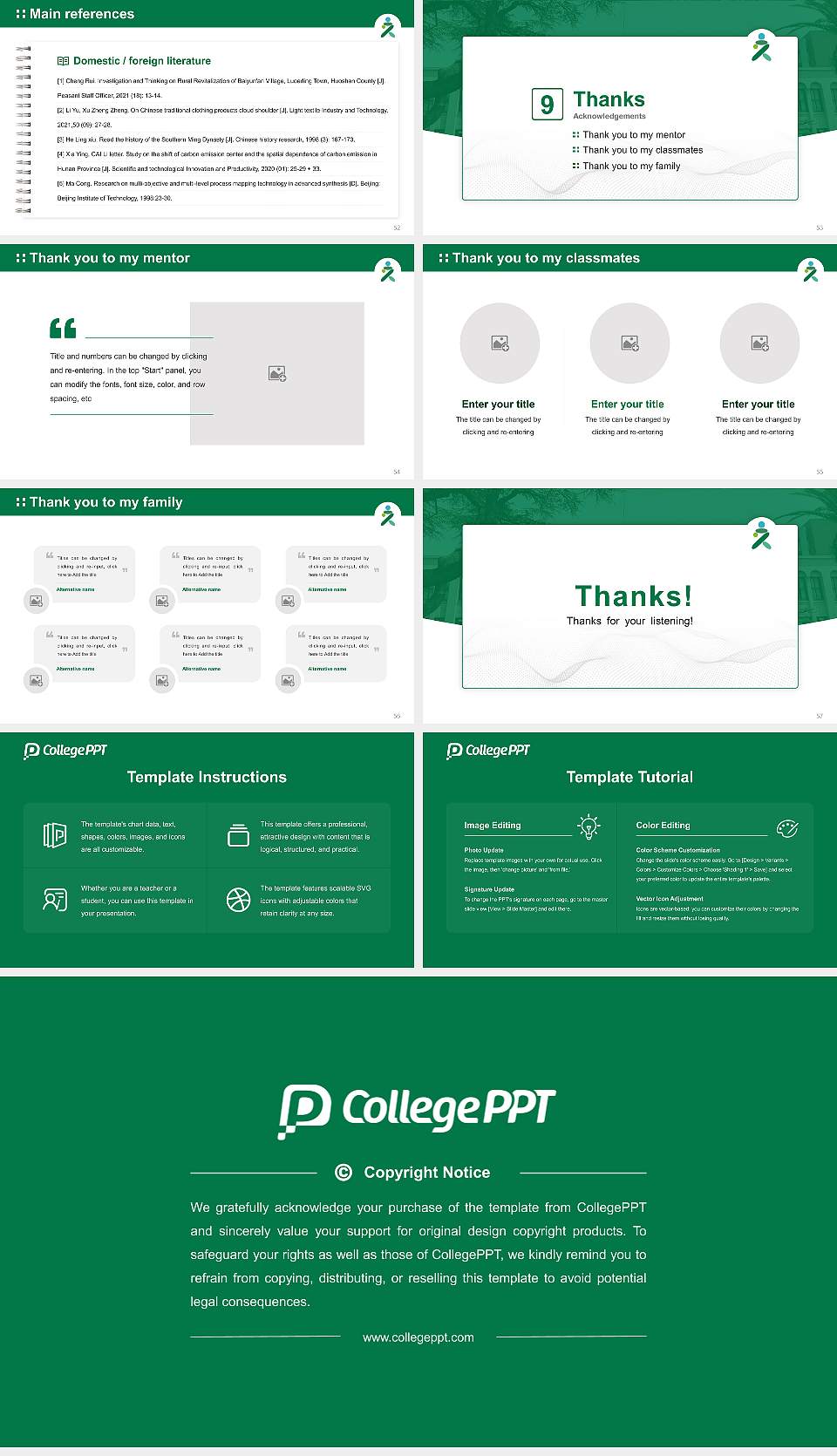 Kurume University Graduation Thesis Defense PPT Template16:9 ratio PPT effect preview image7