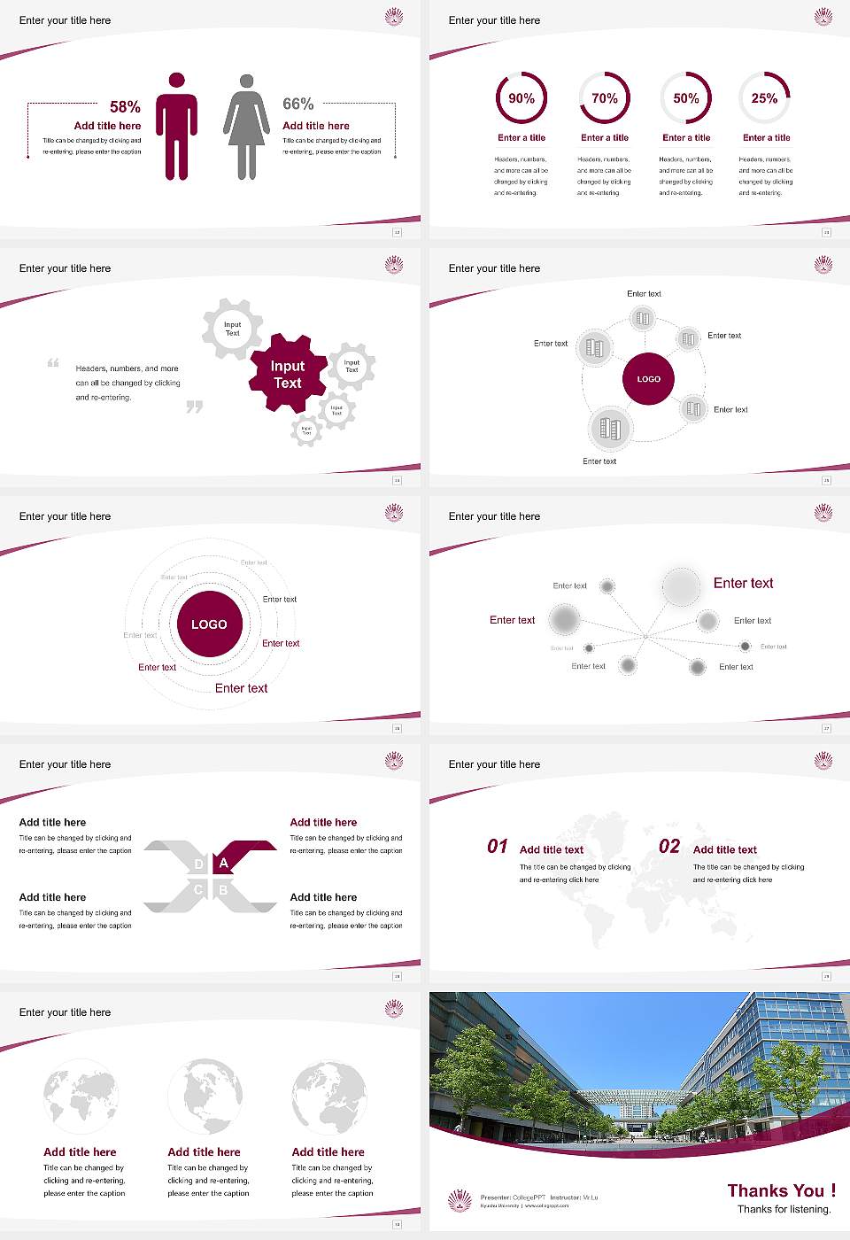 Kyushu University Course/Courseware Creation PPT Template16:9 ratio PPT effect preview image4