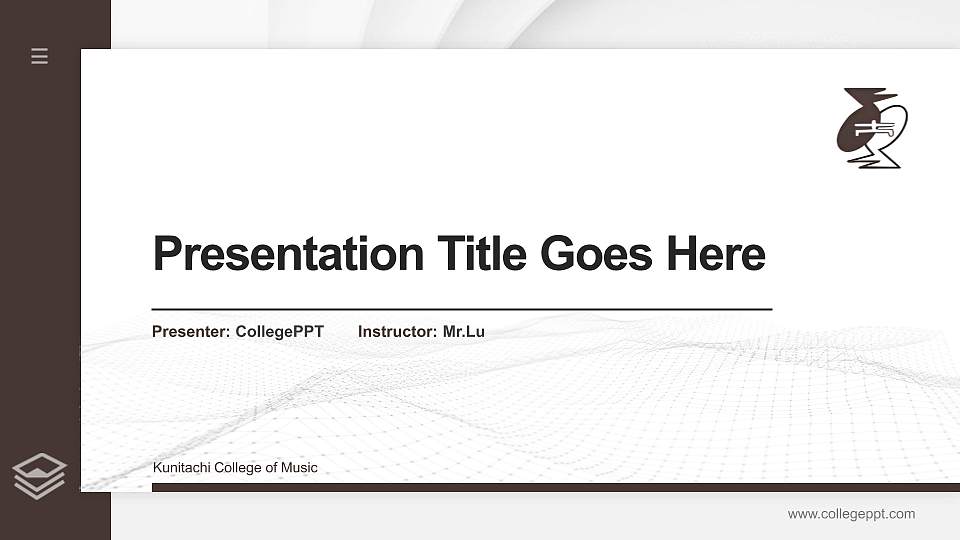 Kunitachi College of Music Thesis Proposal/Graduation Defense PPT Template16:9 ratio PPT effect preview image