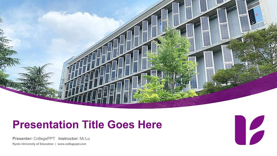 Kyoto University of Education Course/Courseware Creation PPT Template16:9 ratio PPT effect preview image1