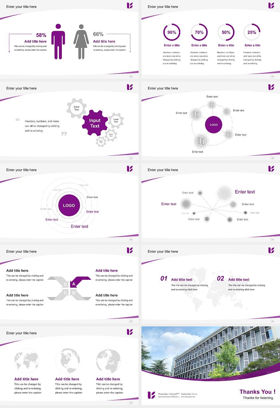 Kyoto University of Education Course/Courseware Creation PPT Template16:9 ratio PPT effect preview image4