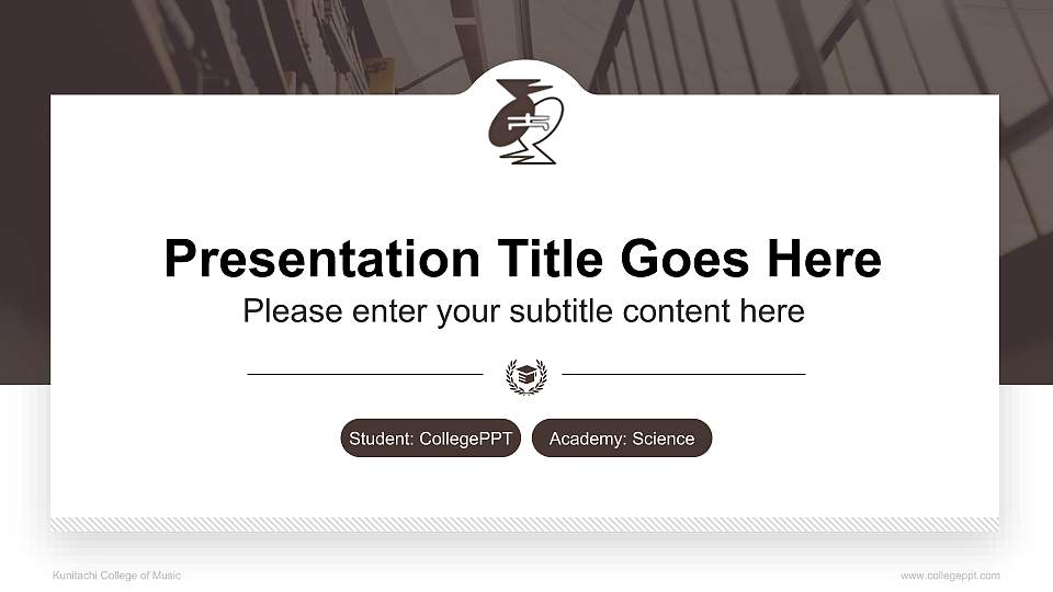 Kunitachi College of Music National Scholarship Defense PPT Template16:9 ratio PPT effect preview image1